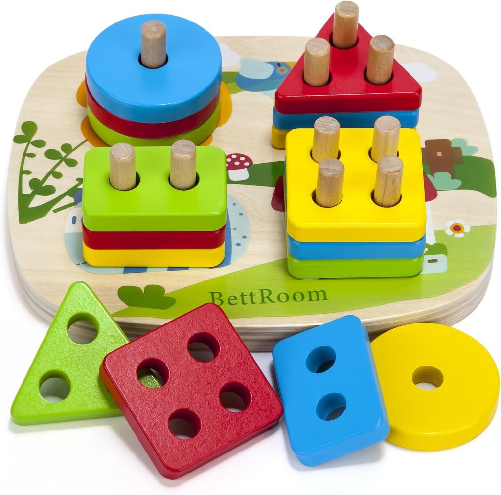 Toddler toys stacked together