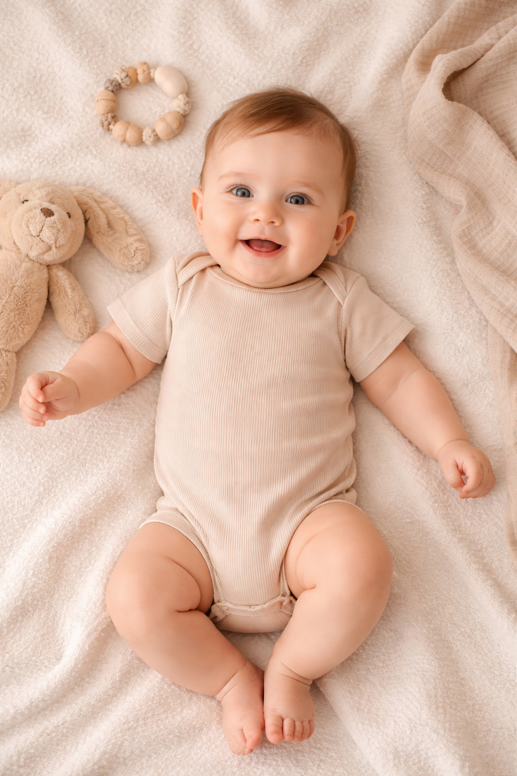 Smiling baby on Baby Onesies